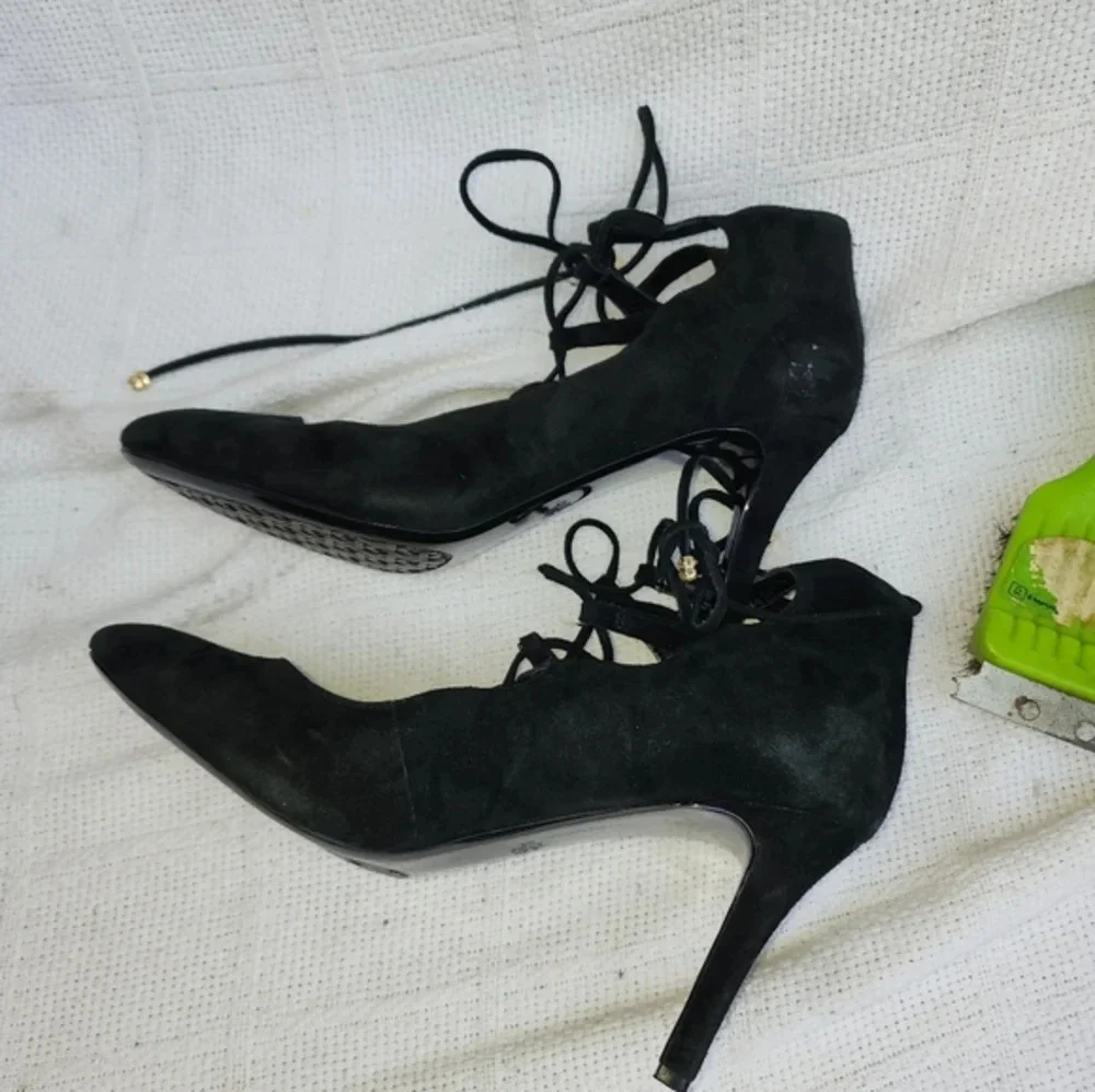 Karl Lagerfeld Black  Tie Up  Sexy  ‎ Stilettos 10